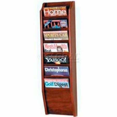 WOODEN MALLET Wooden Mallet Cascade„¢ 7 Pocket Magazine Rack, Mahogany MR36-7MH